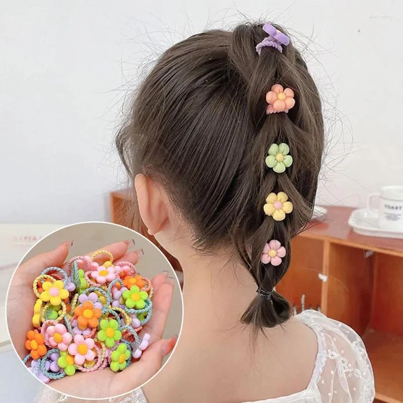 Acessórios de cabelo 10/20 / 40pcs Cute Girls Bandas Cartoon Laços Elásticos Cordas de Bebê Crianças Suporte de Rabo de Cavalo Crianças