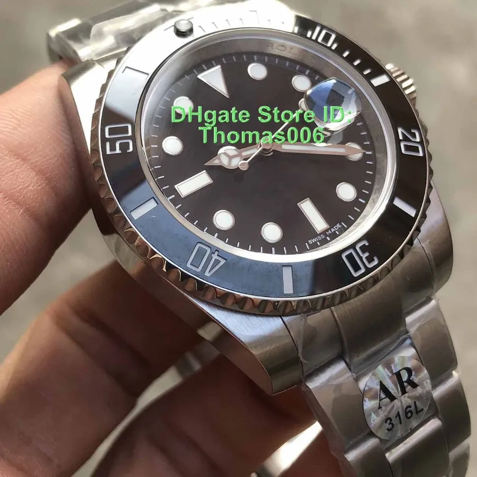AR New Quality Watches 116610 2813 자동 녹색 다이얼 세라믹 베젤 남성 시계 316L 스테인리스 스틸 시계 242x