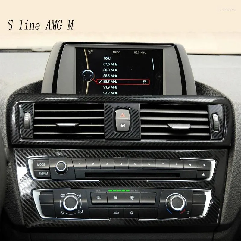 Accessori interni per BMW 1 Serie F20 F20 F21 F22 F23 2012-2024 Console in fibra di carbonio CD Pannello CD Frame Ac Air Air Adesivo Cover Adesivo