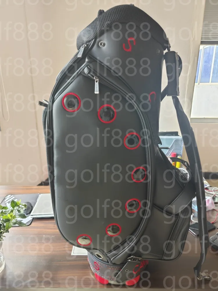 ハイゴルフバッググレードカートバッグレッドフロスト防水PU大容量プロのゴルフカートバッグ