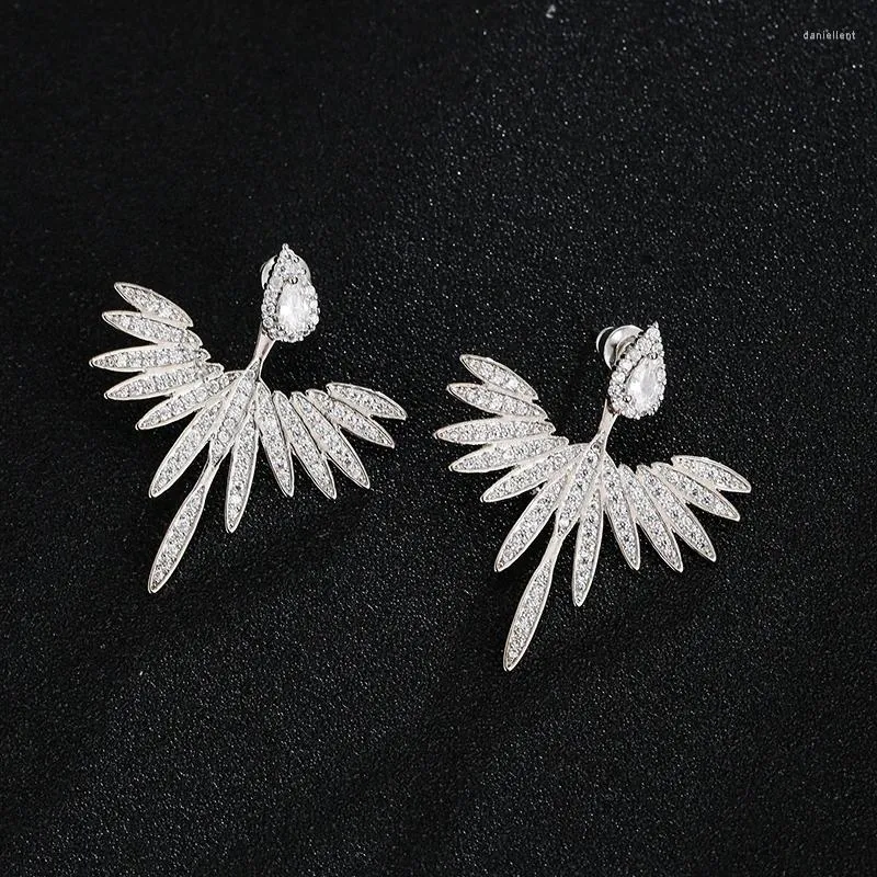 Studörhängen gmgyq ankomst unik design påfågel svans utseende med miniatyr zirkon special smycken för kvinna