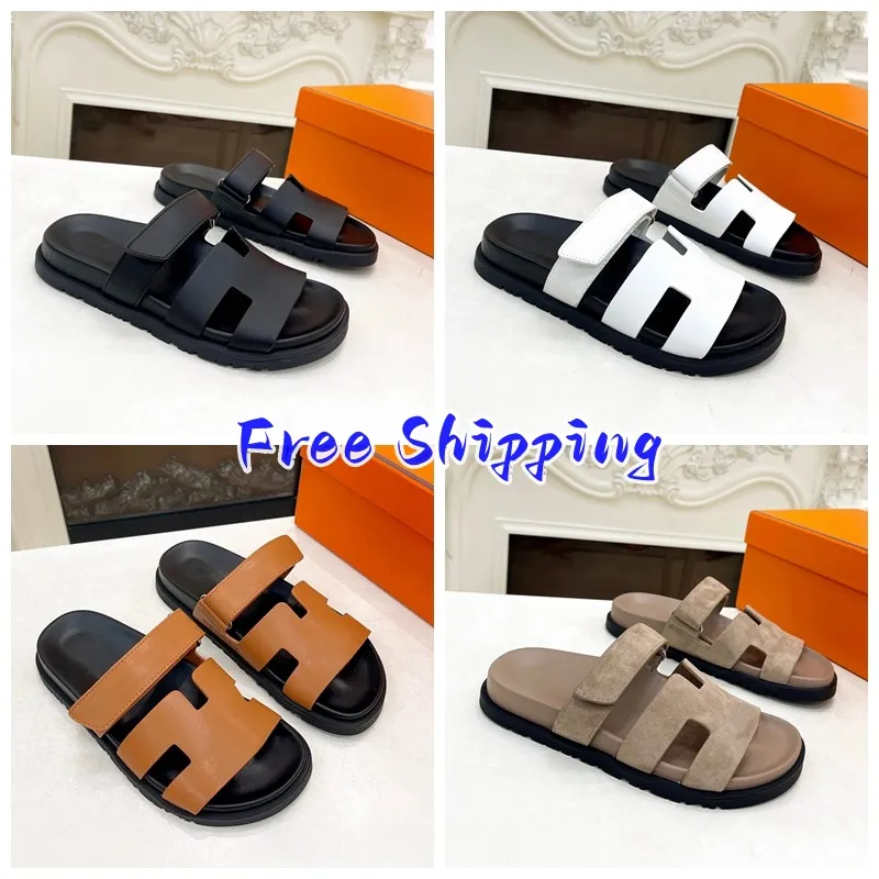 Designer pantoffels Klassiek bad Tweede oom glijdt zand Dames bovenkleding Leer Platte bodem Open teen Casual strandsandalen Mannelijke dame Cartoon Grote kop Glijbaan Groot