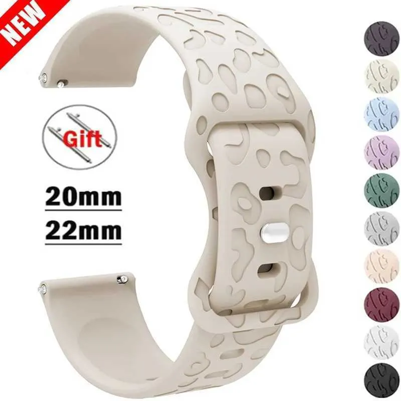 Other Watches Samsung Galaxy Watch 6/4/classic/5/pro/3/Active 2 Leopard Silicone Bracelet Huawei GT 2 e 20mm 22mm 18mm Watch Band J240222