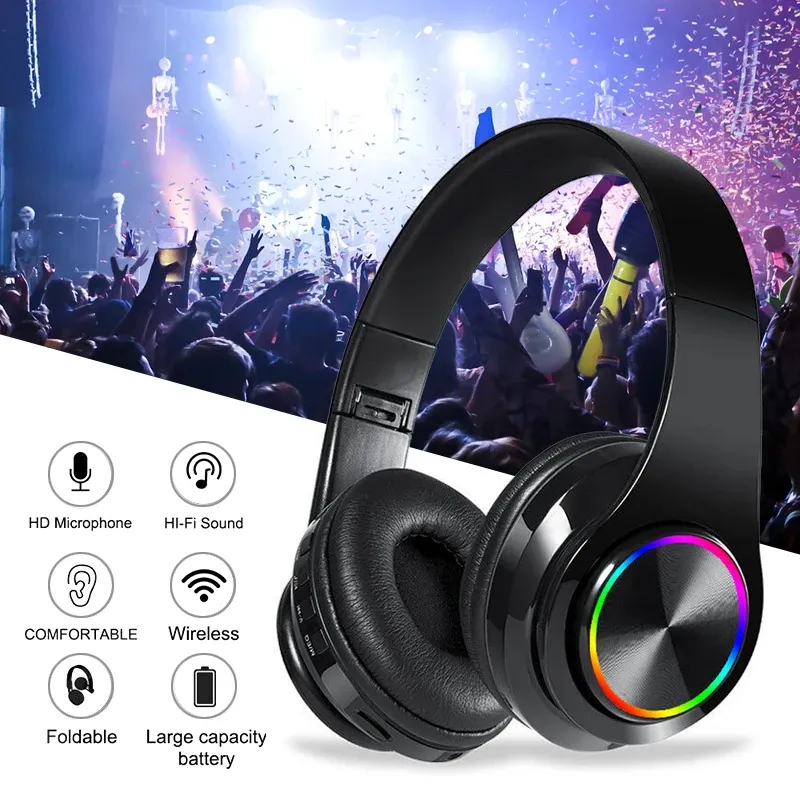 Headphone/Headset Dual Connection Bluetooth Headphones High Quality Wireless Support TF Card MP3 Playback Long Battery Duration Headset Portable