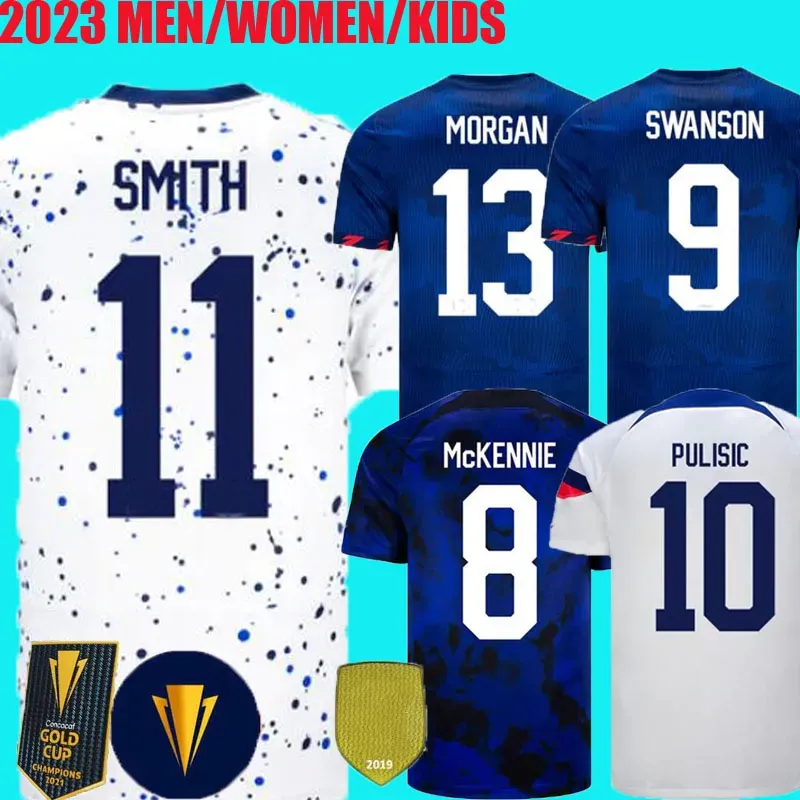 USAS Soccer USWNT Jersey Camisas de futebol 2023 4 estrelas Kits Kits Kits USMNT 22/23 Maillot de Foot Men Concacaf Gold Cup 2024 World World McKennie Pulisic