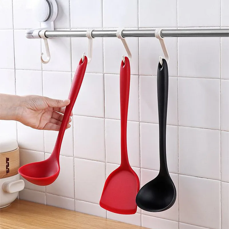 Silicone kitchen utensil shovel spoon 2-piece set, kitchen non stick pot all-in-one, silicone stir fry vegetable shovel soup spoon