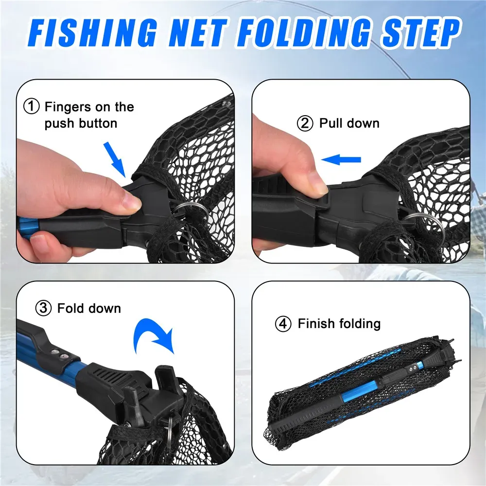 Accessories Portable Folding Landing Net Fishing Hand Nets 79/91cm  Saltwater Retractable Telescopic Rubber Fishing Nets For Fly Fishing From  Zcdsk, $16.86