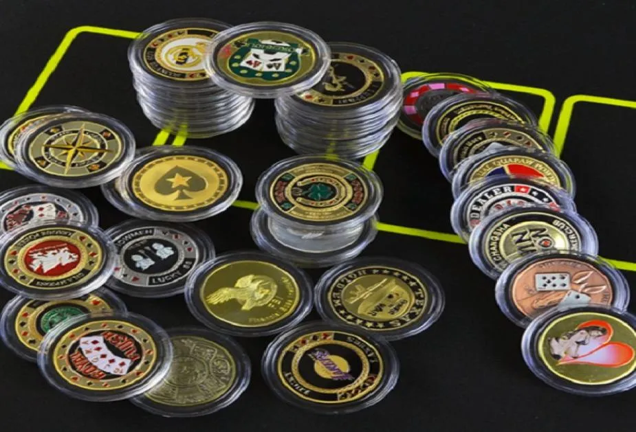 Protecteur de carte de Poker en métal, Souvenir artisanal, jetons de Poker, pièces de monnaie, cadeau de jeu de Poker, accessoires Hold039em, dix pièces 3992789