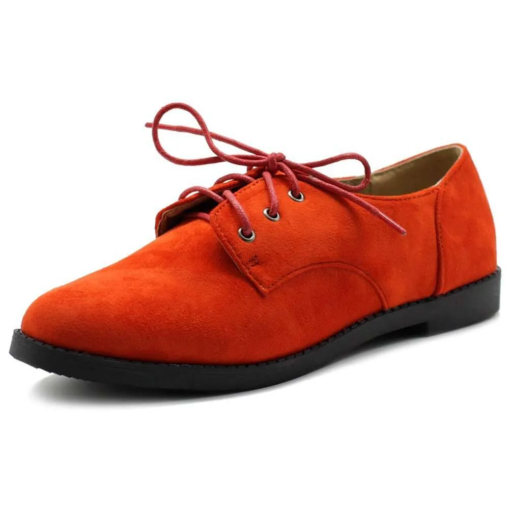 Flat de dentelle classique en dentelle avec Faux Women's Up Suede Oxford Shoes 955 376