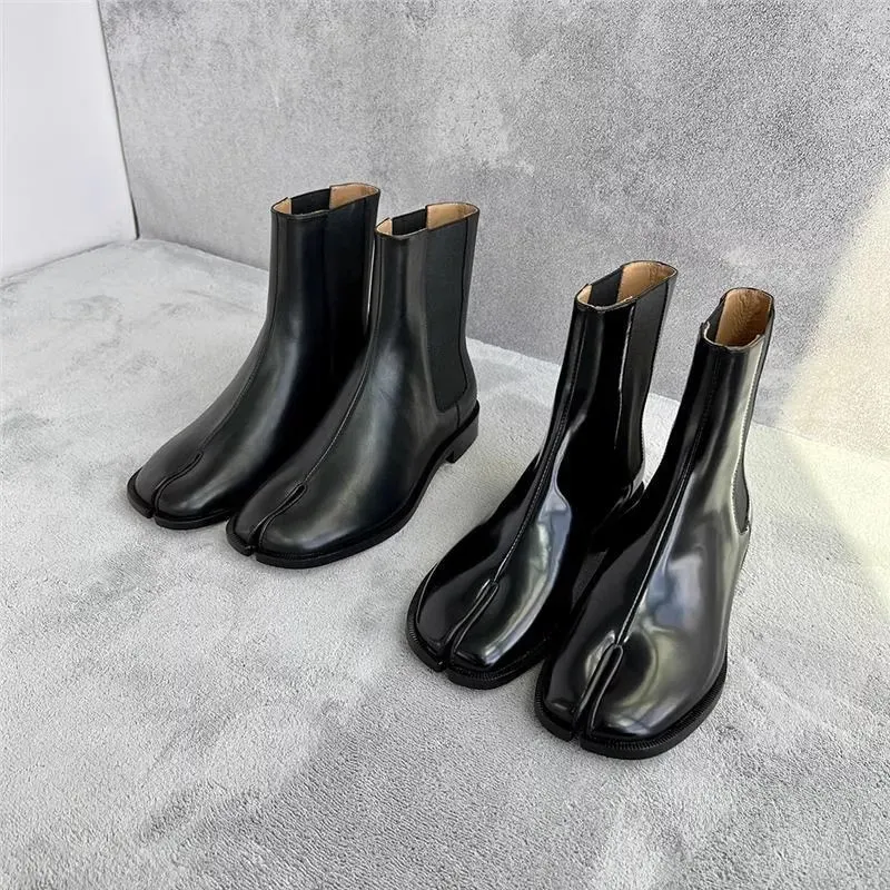 Classique Martin Magira MM6 Nouvelle Couleur Anatomie Cheville Tabi Bottes Talon Épais Bout Rond Mode Bottines Unisexe Bout Fendu Chaussures De Créateur De Luxe Chaussures D'usine