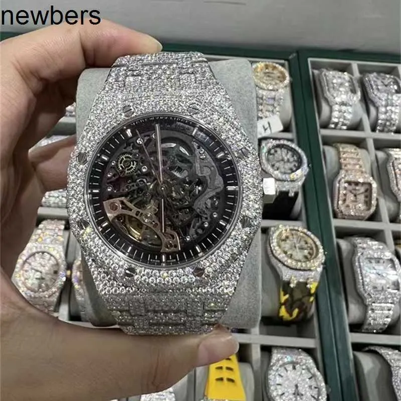 SuperClone Ap Diamond Diamonds Watch Pass Test Movimento al quarzo vvs Iced Out Sapphire Moissanite Diamond Watch Out Orologio Orologio da uomo Automatico di alta qualità I58