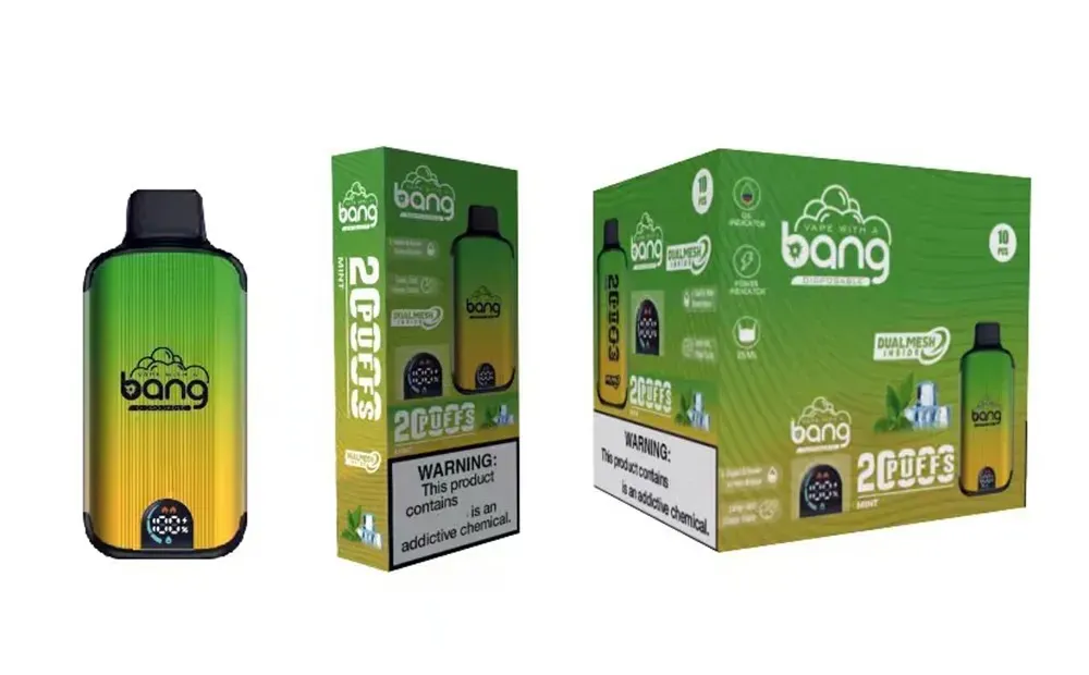 Original Bang 20000 20K Puff 20000 20K Rechargeable Disposable Smart Screen Display Vape Pen E Cigarette With 650mAh Battery 25ml Prefilled BANG BOX 18000 18K