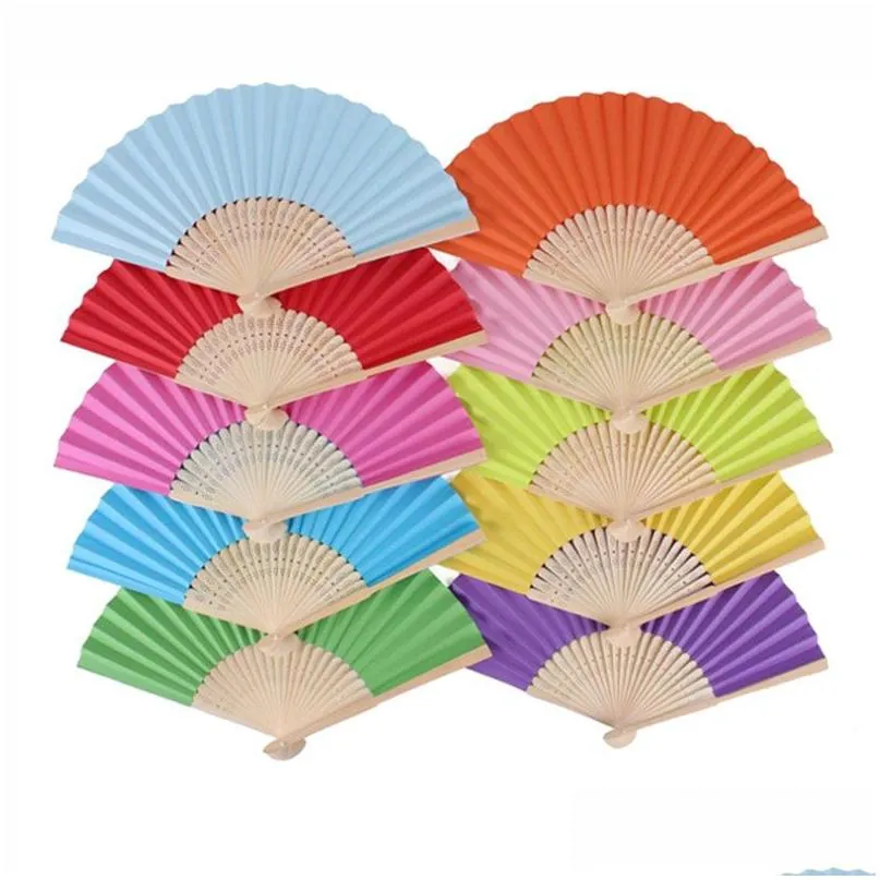 Party Favor Candy Couleur DIY Pliant Fan Simple Face Papier Enfants Peinture Cadeau Fournitures 12 Couleurs Drop Livraison Maison Jardin Fest DHE7V