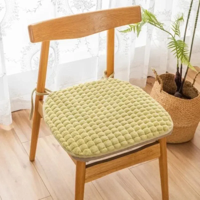 Подушка простой стиль в полоску с принтом, стул для столовой, домашний офис, плюшевые теплые накладки на сиденья, квадратные нескользящие коврики для домашнего декора