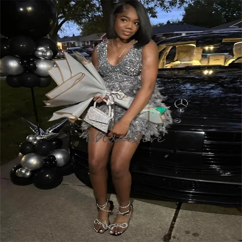 Black Graduation Dresses: Sparkling Sequin Mini Dress For Prom