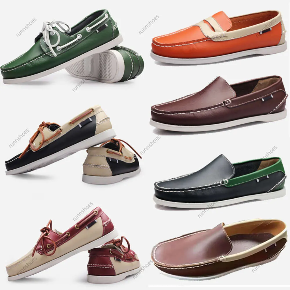 2024 Grote maat zeilschoenen sneakers casual herenschoenen lederen schoenen Britse rijden enkele schoenen voor mannen schoenmaat 38-45