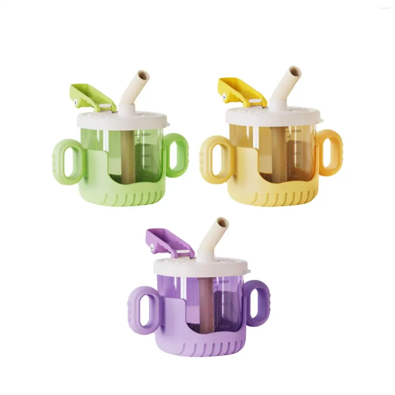 Garrafas de água Sippy Cups 10Oz/300ml Copo de treinamento à prova de vazamento inquebrável com escala de palha