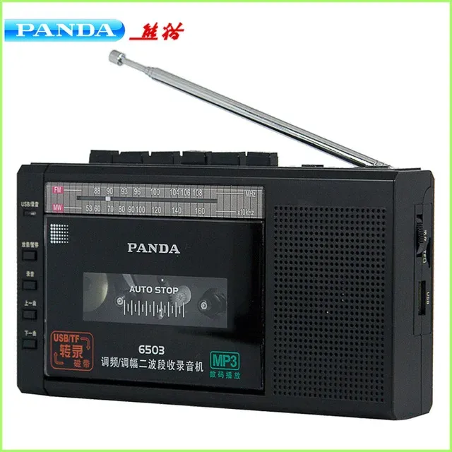 Radio Panda 6503 enregistreur transfert de bande Microphone intégré une clé enregistrement U disque Tf carte jouer Rec Fm Wm Radio