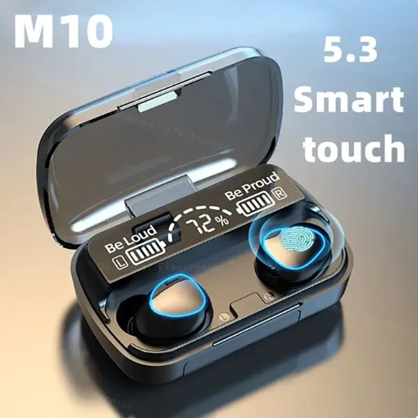 TWS nouveau M10 casque sans fil Bluetooth 5.3 écouteurs Bluetooth casque avec micro écouteurs 3000Mah chargeur boîte LED affichage Fone