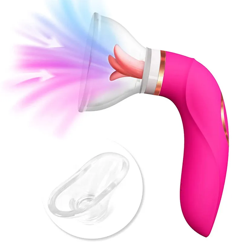 Consolador de succión vibrador, Juguetes sexuales para mujer, lamiendo lengua, pezón estimulador, vibrador de succión, masturbador, masajeador