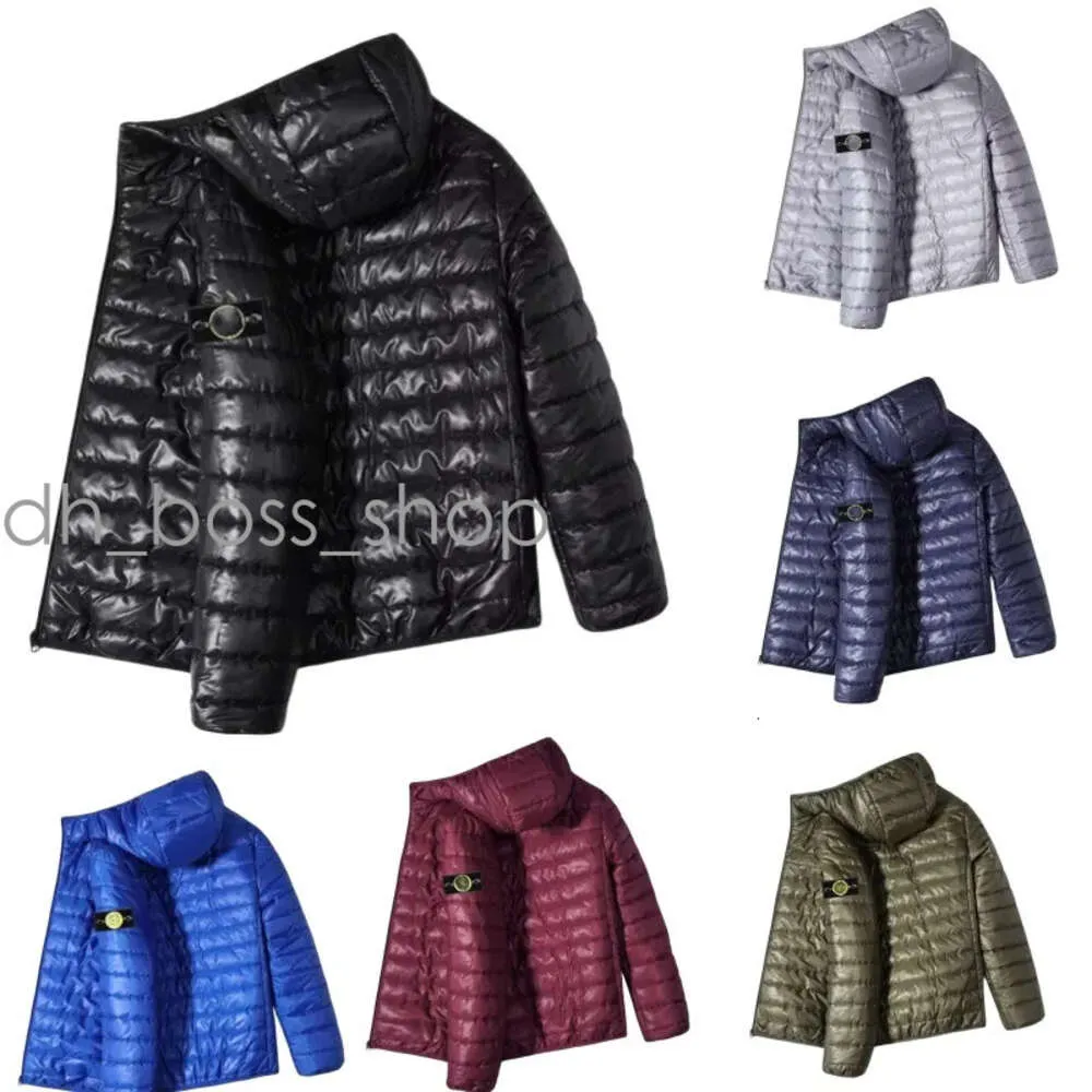 Piumino Stones Islande Piumino da uomo imbottito in cotone Piumino sottile Piumino spesso Giacca autunno inverno Designer Cerniera Cappotto autunnale per uomo e donna 672