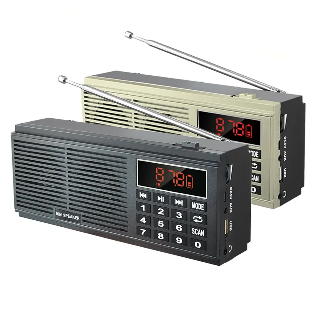 Radio Eonko Super Bass Portable AM/FM Radio L518 TF USB AUX LEDディスプレイ