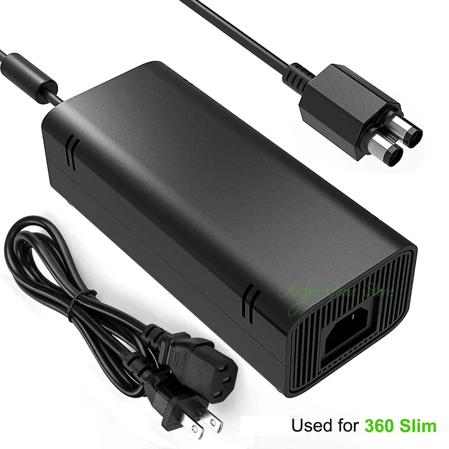 Supplys Version mise à jour de l'adaptateur secteur d'alimentation chargeur de brique de remplacement avec câble pour contrôleur de console de jeu X Box XBOX 360 Slim