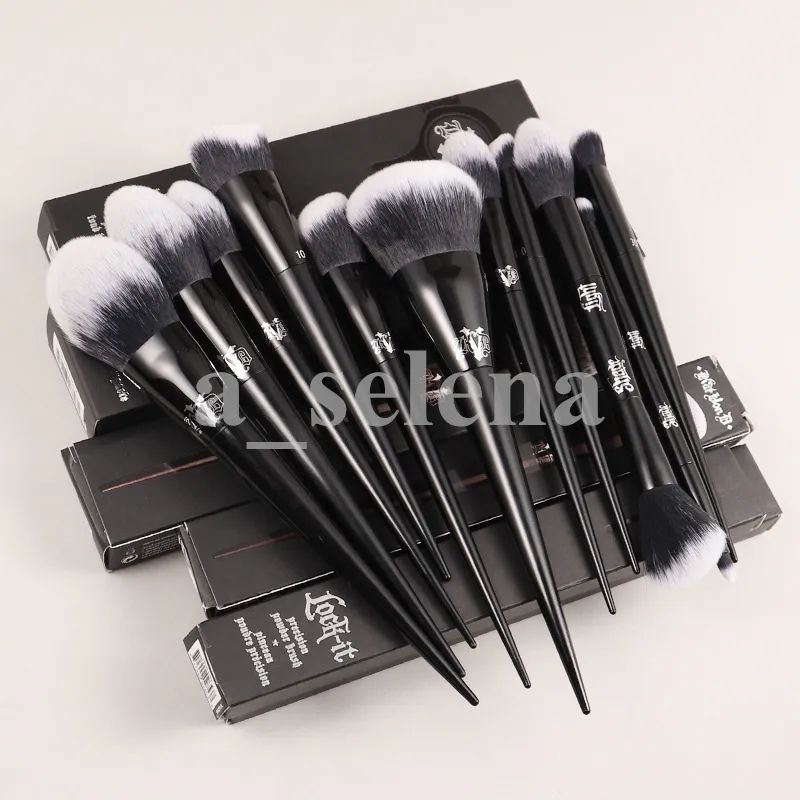 Pennello per trucco del marchio KVD Pennello professionale Polvere Fondazione Blush Brush Brush Brush con strumenti per il trucco della scatola al dettaglio