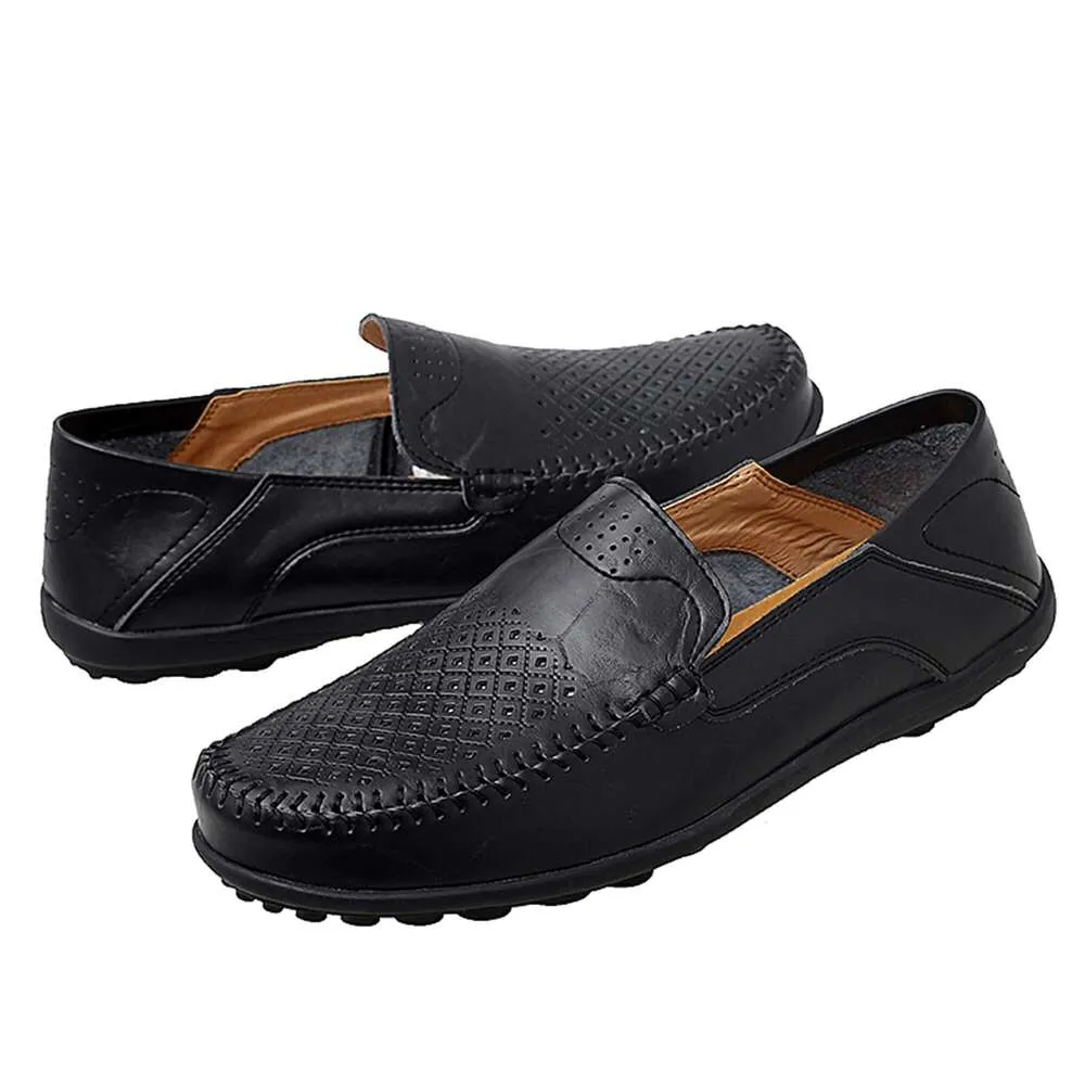 2024 High Leder echtes Herren Go Casual Tour Ende Ein Schritt Kick Lefu atmungsaktive Fahrschuhe Mode -Slipper 400 657