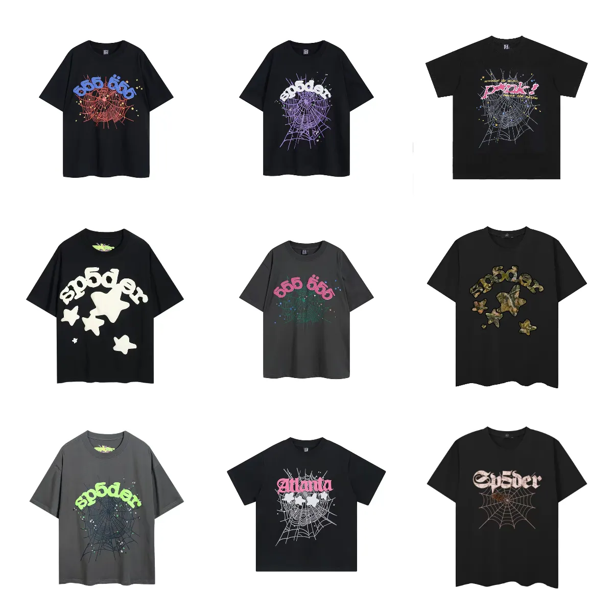 T-shirts pour hommes Spider t-shirt Designer Spder T-shirt à manches courtes en coton respirant longue lettre de broderie en vrac été