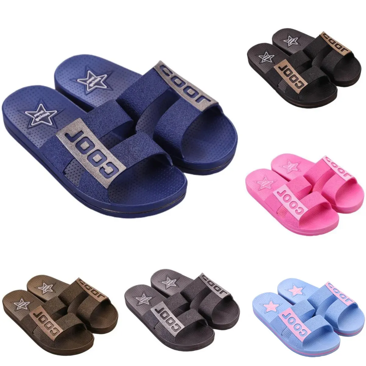 Mannen Vrouwen Slippers Zomer Slides Sandalen Zomer Zwart Roze Koffie Groen Blauw Kust Badkamer Dames Antislip Slipper Sandaal maat