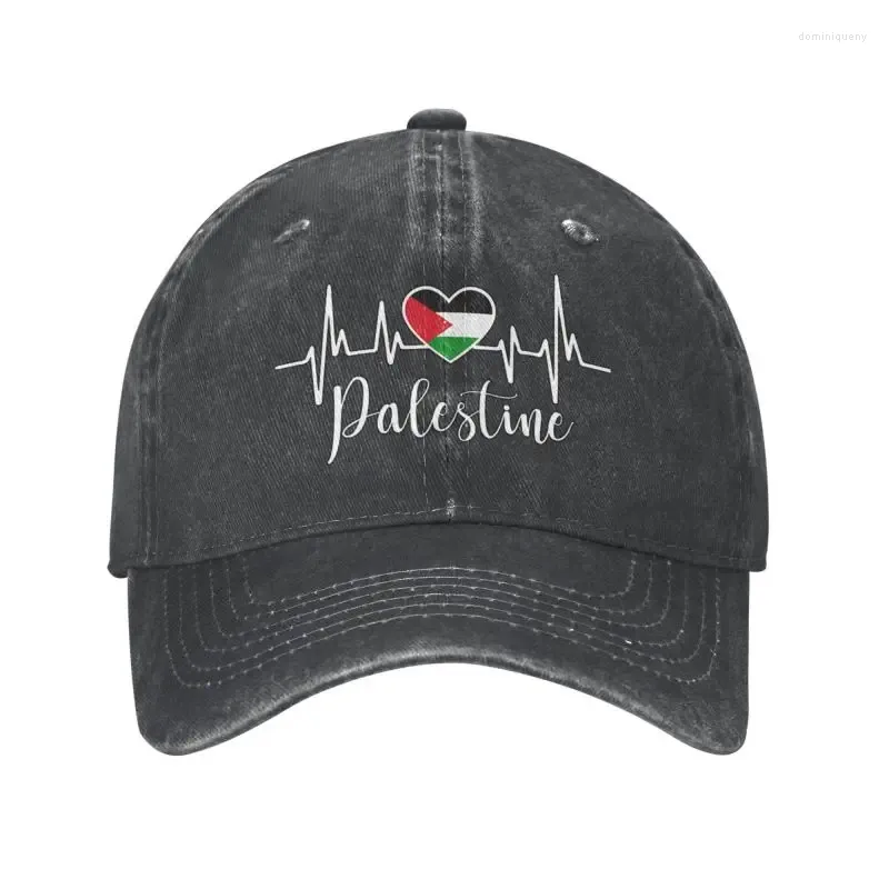 Ball Caps Cotton Palestines Flag Heart Baseball Cap Hip Hop Men Regulowane Kobiet Palestyńczycy Tato Hat Spring