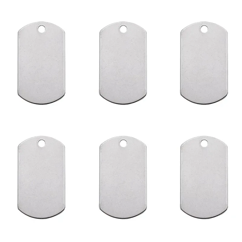 Pulseiras 50 peças 201/304 aço inoxidável retângulo em branco carimbo tag pingentes para fazer jóias diy colar pulseira acessórios de decoração