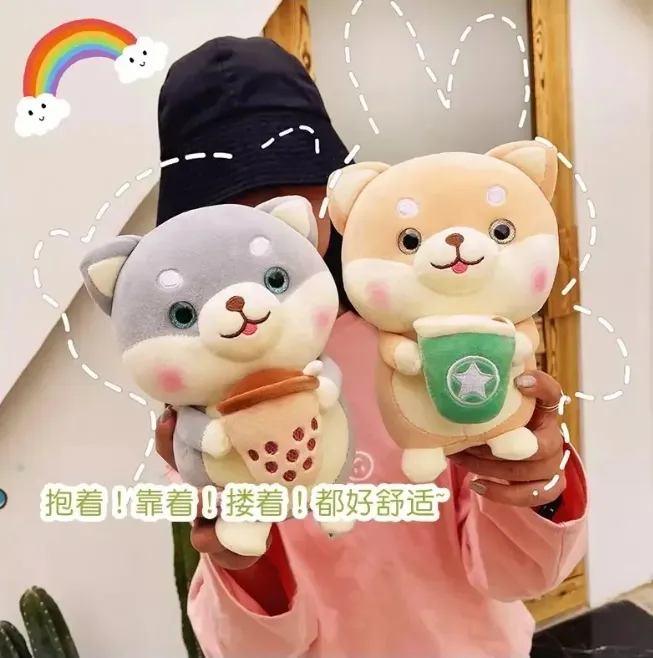 Nuova bambola del giocattolo della peluche del cane akita all'ingrosso carino grande Shiba inu cuscino per dormire bambola tazza di tè Tazze di latte muppets regali
