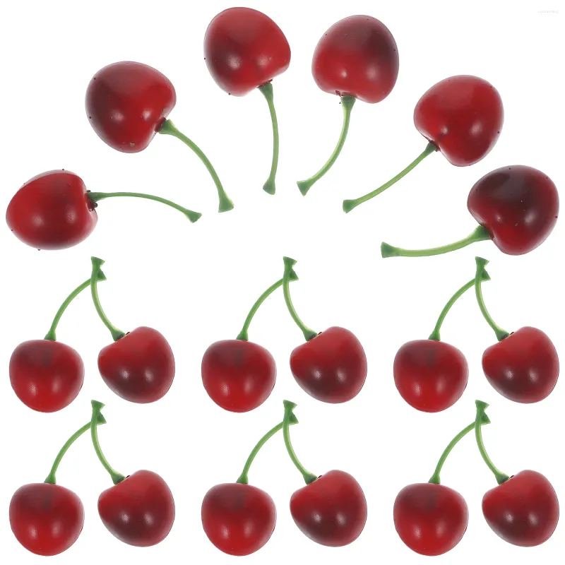 Party Decoration 20sts Realistic Fruit Model Cherries Po Decorations for Home Office