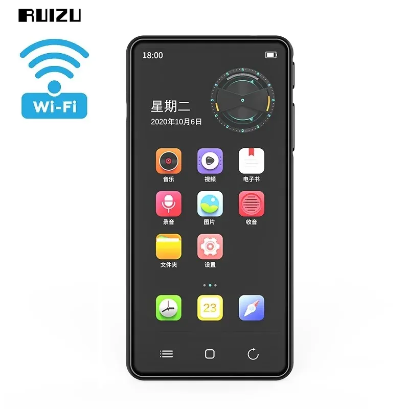 Колонки Ruizu H8 Wi-Fi Android MP3 Speler Bluetooth 5.0 Сенсорный экран 4,0 дюйма 16 ГБ Muziek Mp3 Speler Met Динамик fm Устройство записи электронных книг Видео