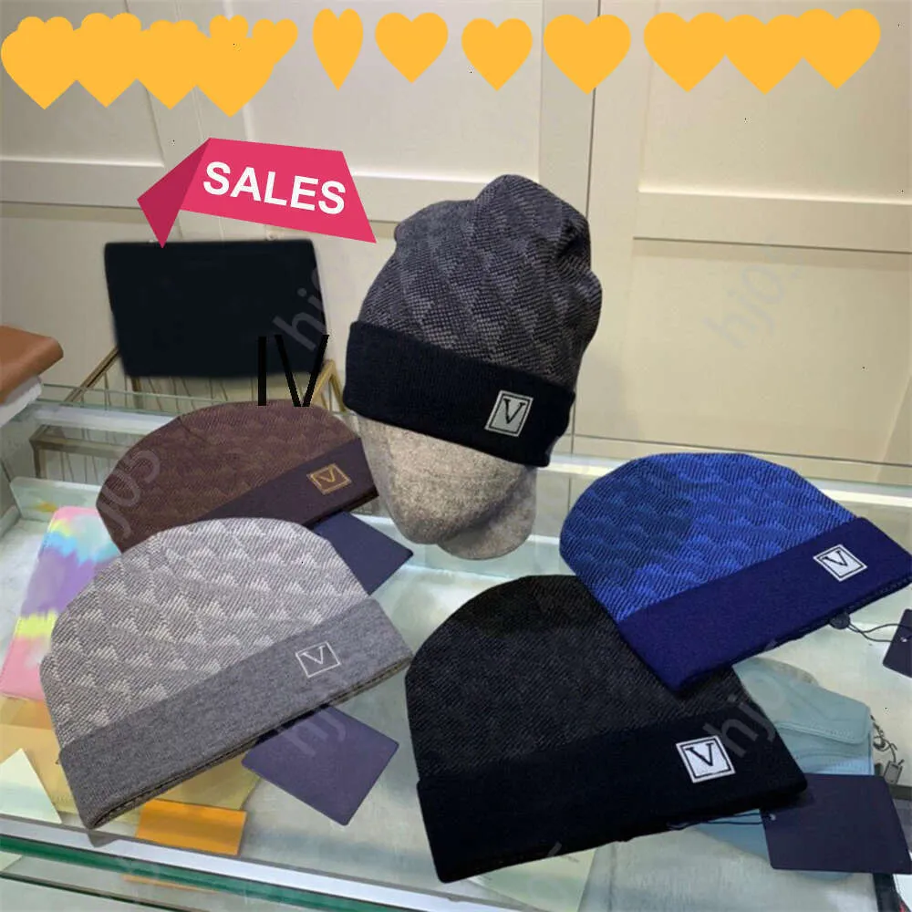 Plaid designer beanie designer hattar för män stickade Bonheter vinterhatt faller termisk skalle mössa skidor klassiska lyxiga mössor bruna svart grå lksw