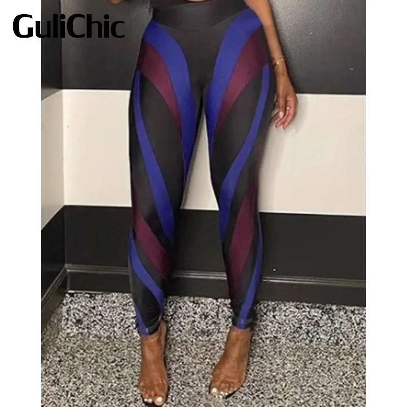 Outfit 4.13 Gulichic 2023 Été Nouvelle Mode Coréenne Leggings Pour Femmes Stretch Mesh Collants Épissés Y2k Mouvement Pantalon De Yoga Pantalon Crayon