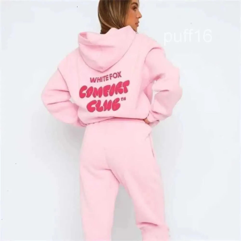 Nouveau White Fox Hoodie Ensembles Femme Deux 2 Pièces Ensemble Femmes Hommes Vêtements Sportif Pull À Capuche 12 Couleurs Designer Survêtement Printemps Automne Hiver Tr 9EOY AFN4