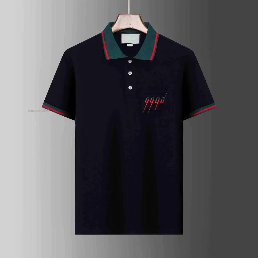 Polo-Designer-Polohemden für Herren, modisch, Fokus, Stickerei, Schlange, Strumpfband, kleine Bienen, Druckmuster, Kleidung, Kleidung, T-Shirt, Schwarz und Weiß, Herren-T-Shirt, Flyword123