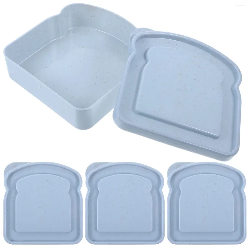 Assiettes 4 pièces boîte à Sandwich récipient à pain conteneurs mallette de rangement support extérieur grand enfant en bas âge pour les boîtes à déjeuner