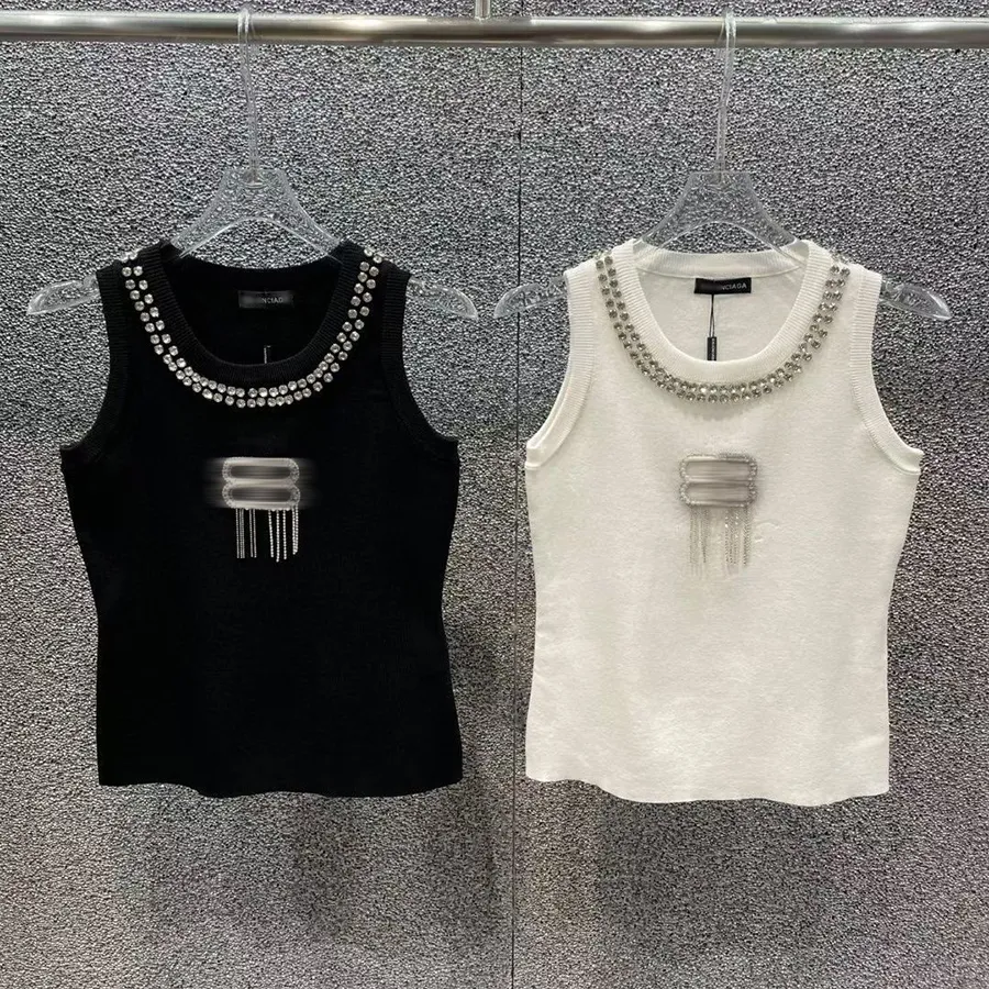 Cropped Top T-shirts Dames Gebreide Tank Top Designer Borduurvest Mouwloos Ademend Gebreide Trui Dames Sport Tops Zomer Kort Slank