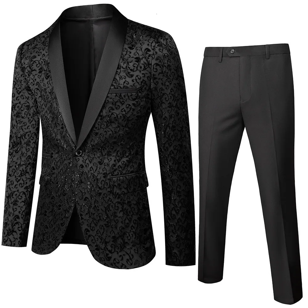 Conjunto de terno masculino de negócios e lazer versão coreana slim fit vestido de noivo de casamento conjunto de duas peças P230 231113