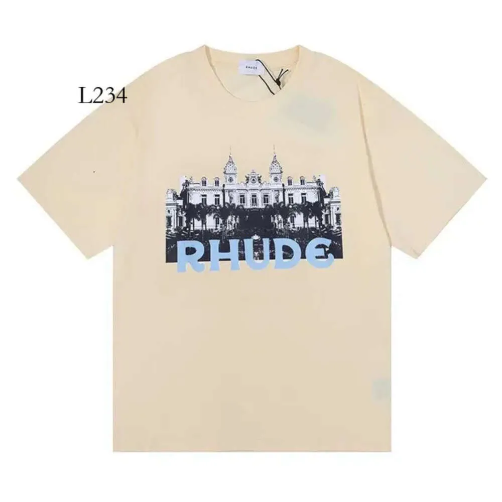 Designer Fashion Vêtements Tees Rhude Tshirt Casino Hd Castle Imprimer T-shirt Coton Streetwear Tops Casual Sportswear Rock Hip Hop à vendre 408 35