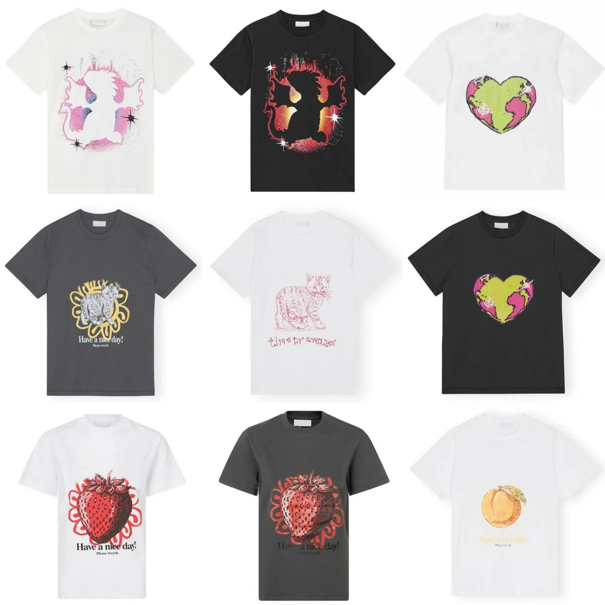 Mulheres Designer Camiseta Algodão Animal Print Tops T-shirts de manga curta Casual Moda Tees Polos