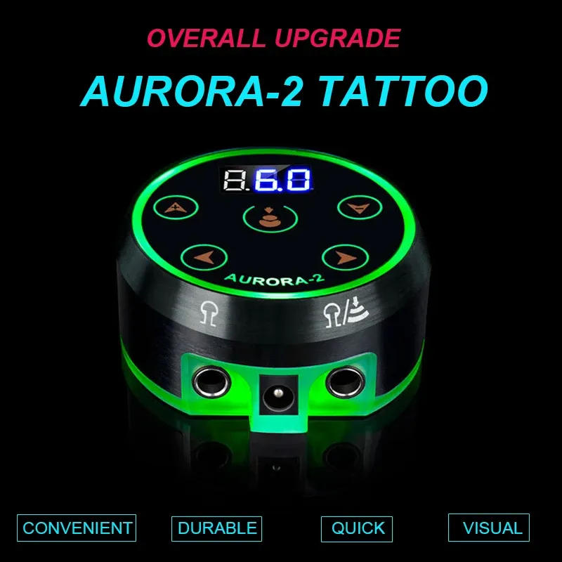 Trockner professionelle Tattoo Netzteil Aurora 2 Quell -Touchscreme -Upgrade Digital LCD Neue Mini -LED -Touchpad Tattoo Supplies