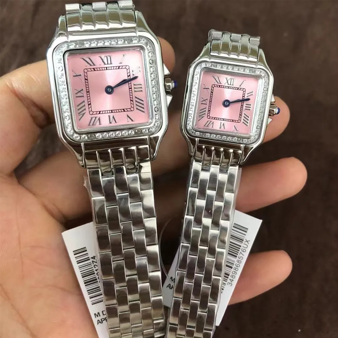 Montre de créateur de montre pour femme de petit guépard carré de haute qualité 27 * 33 mm montre à quartz en acier inoxydable saphir Casual 22 * 30 mm montre de couple
