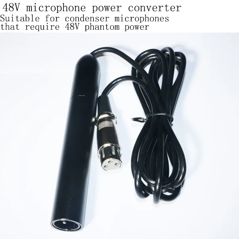 Accessories 48v Phantom Power Supply Cable for Condenser Microphone with Xlr and 3.5mm Plug and 6.35mm Plug 48v Microphone Power Converter