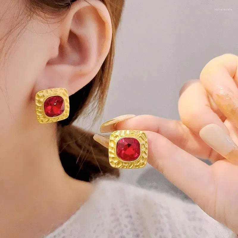 Boucles d'oreilles en argent Sterling coréen, Design de bijoux, clous d'oreilles en verre multicolores, vente en gros de qualité supérieure, à la mode