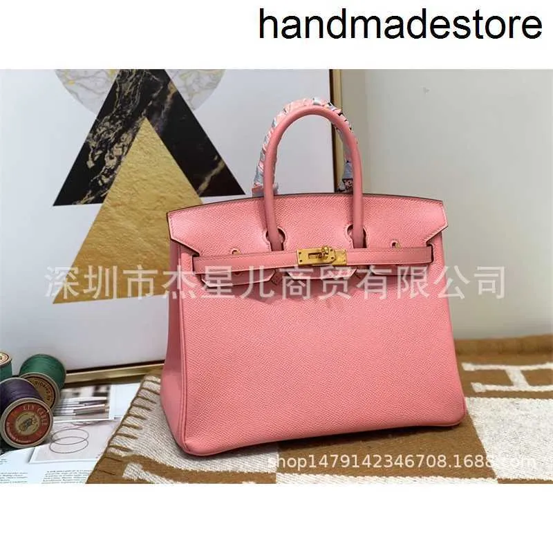 Hand-stitched Designer Bag Portable Women's Bk25bk30epsom Leather Togo Leather 1q Milkshake Powder